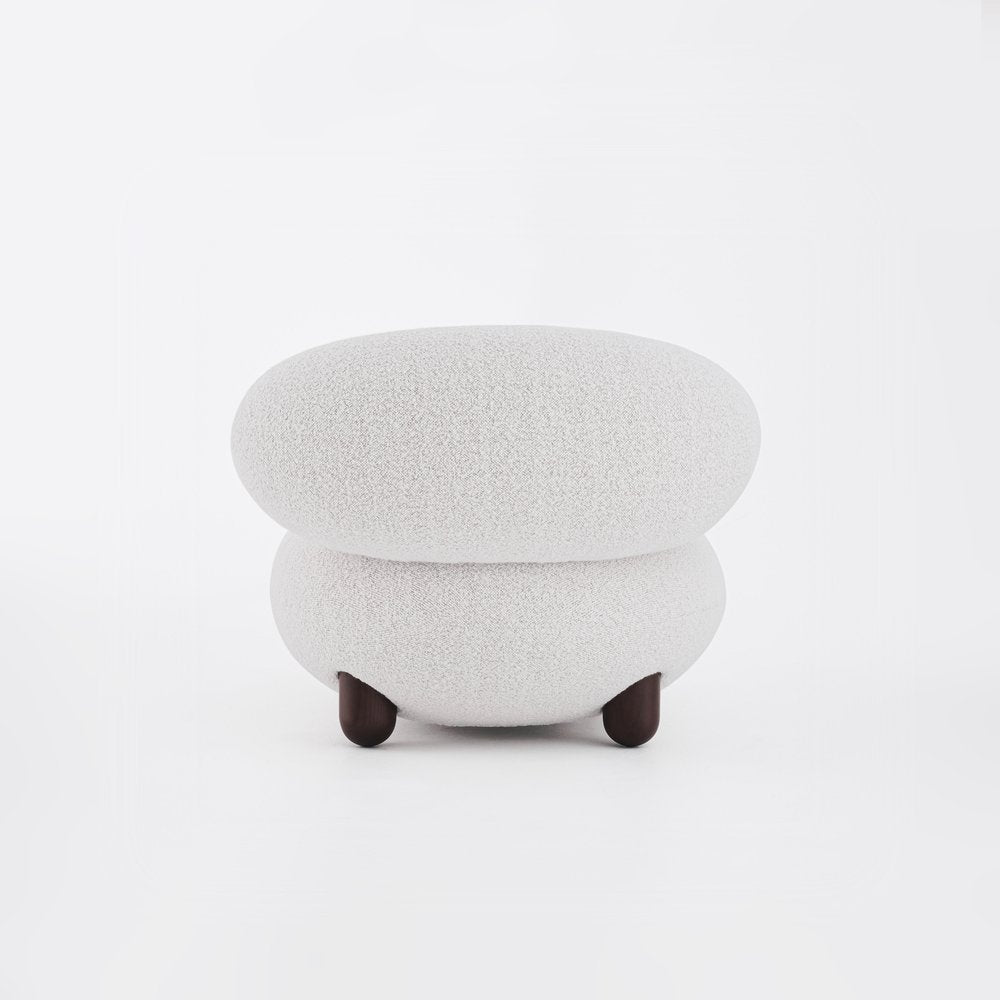 Flock Lounge Chair and Ottoman Set - Col. 1 Ivory -  Open Box