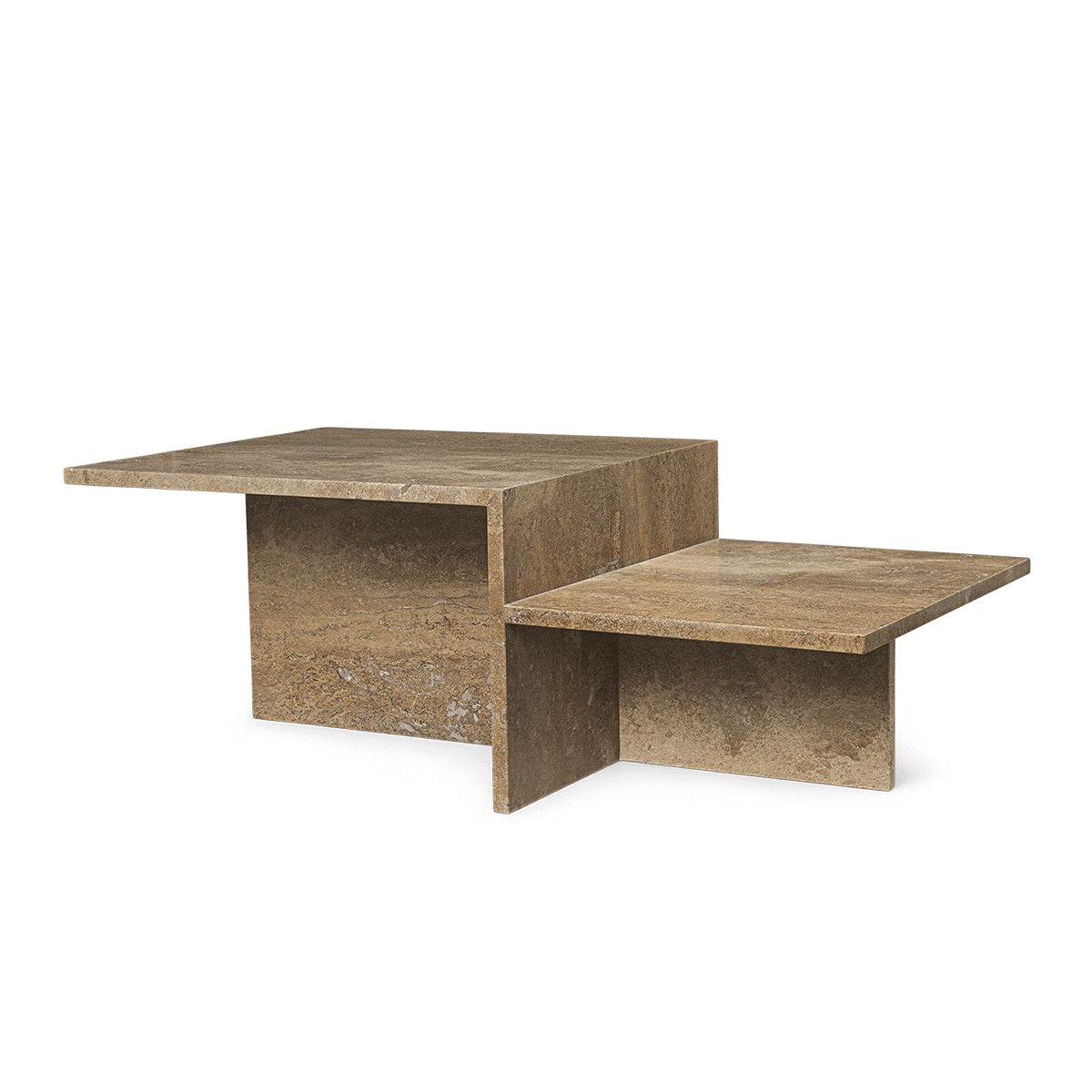 Distinct Coffee Table - Dark Brown Travertine - Open Box