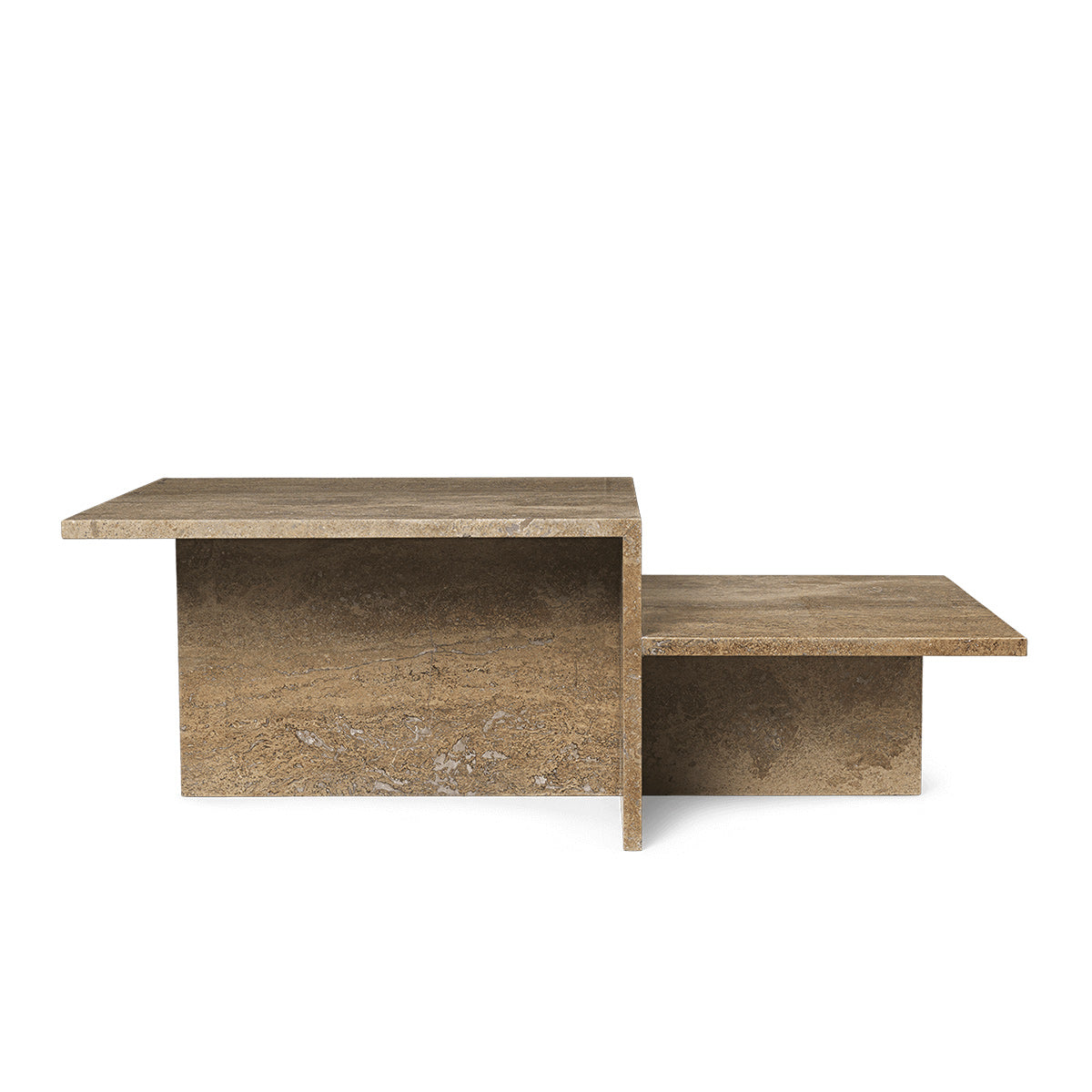 Distinct Coffee Table - Dark Brown Travertine - Open Box