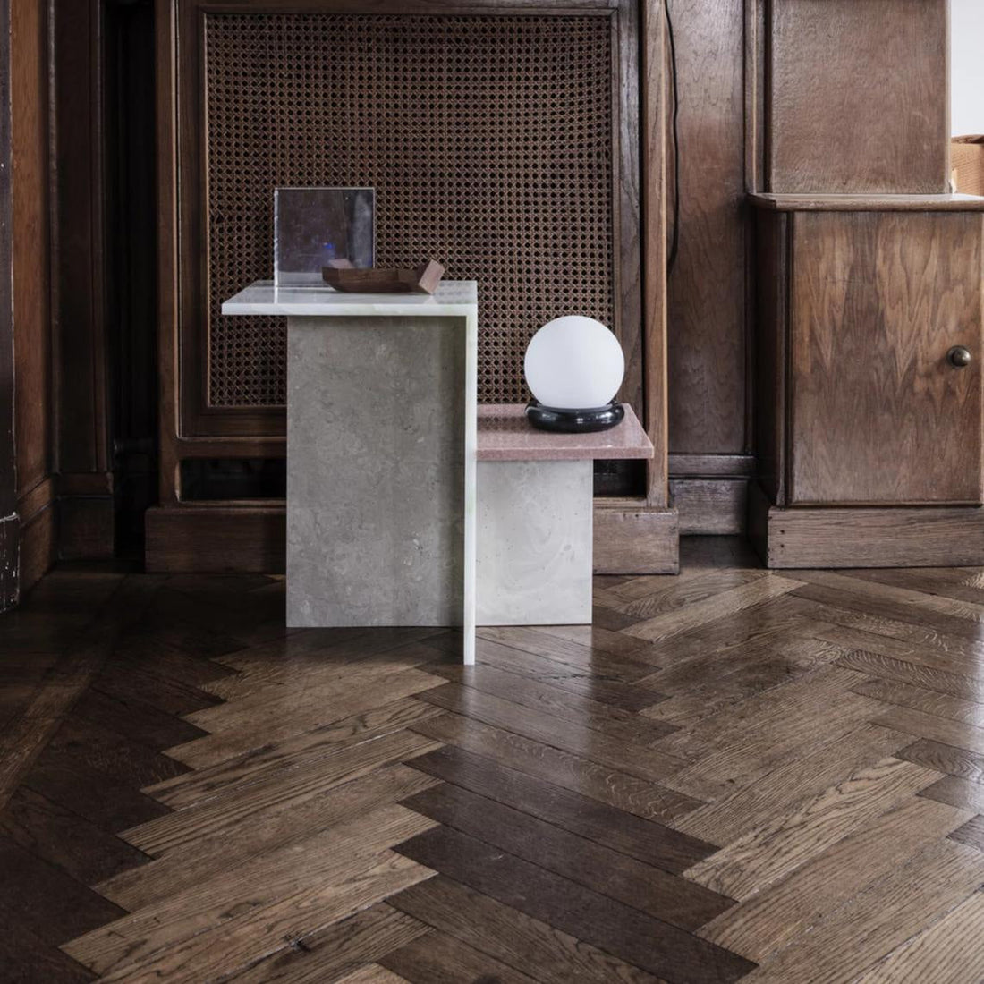 Distinct Side Table - Travertine