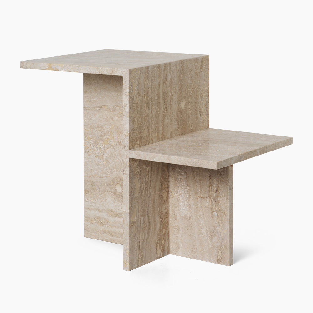 Distinct Side Table - Travertine