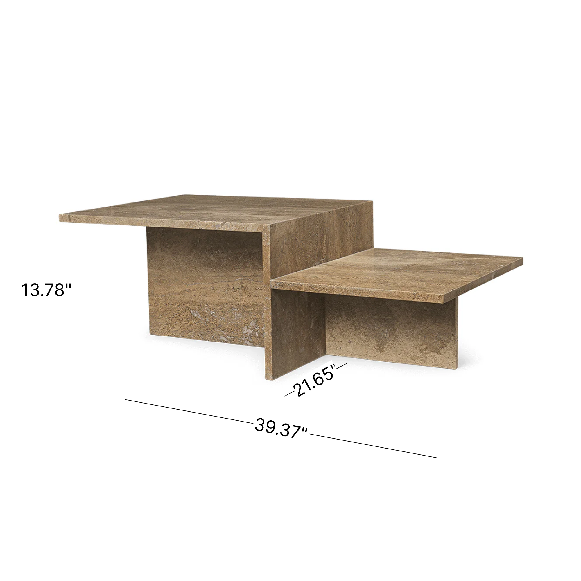 Distinct Coffee Table - Dark Brown Travertine