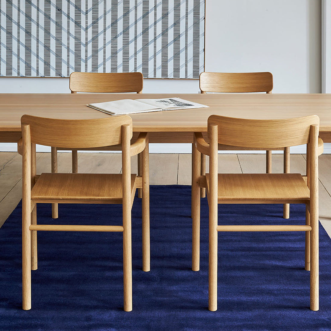 Vibrant Blue Earth Bamboo Rug