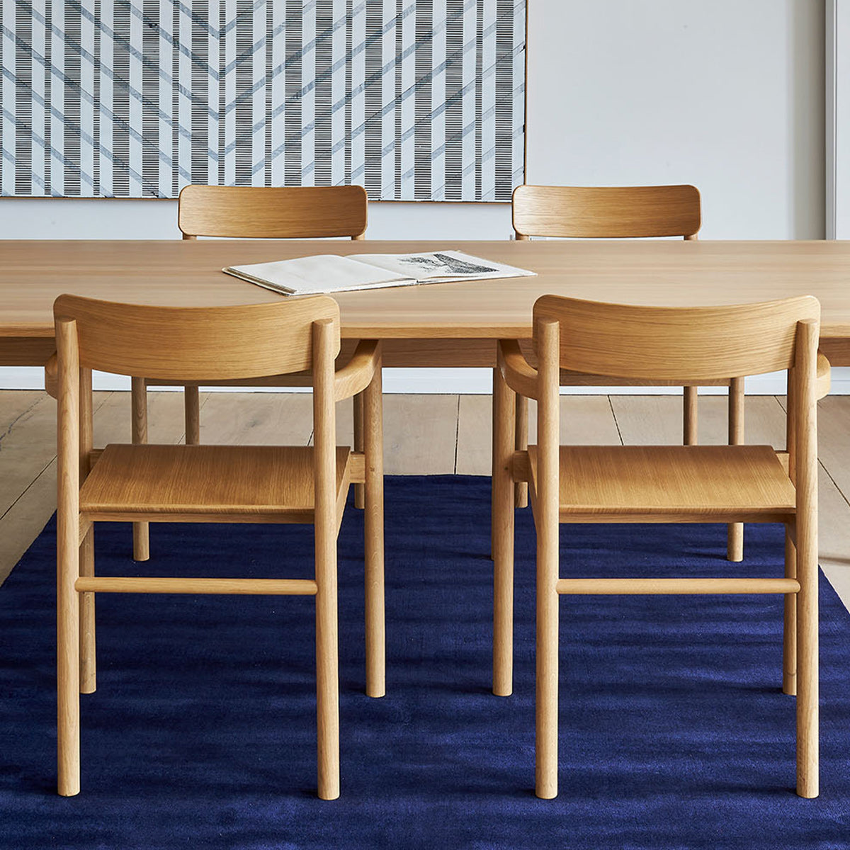 Vibrant Blue Earth Bamboo Rug