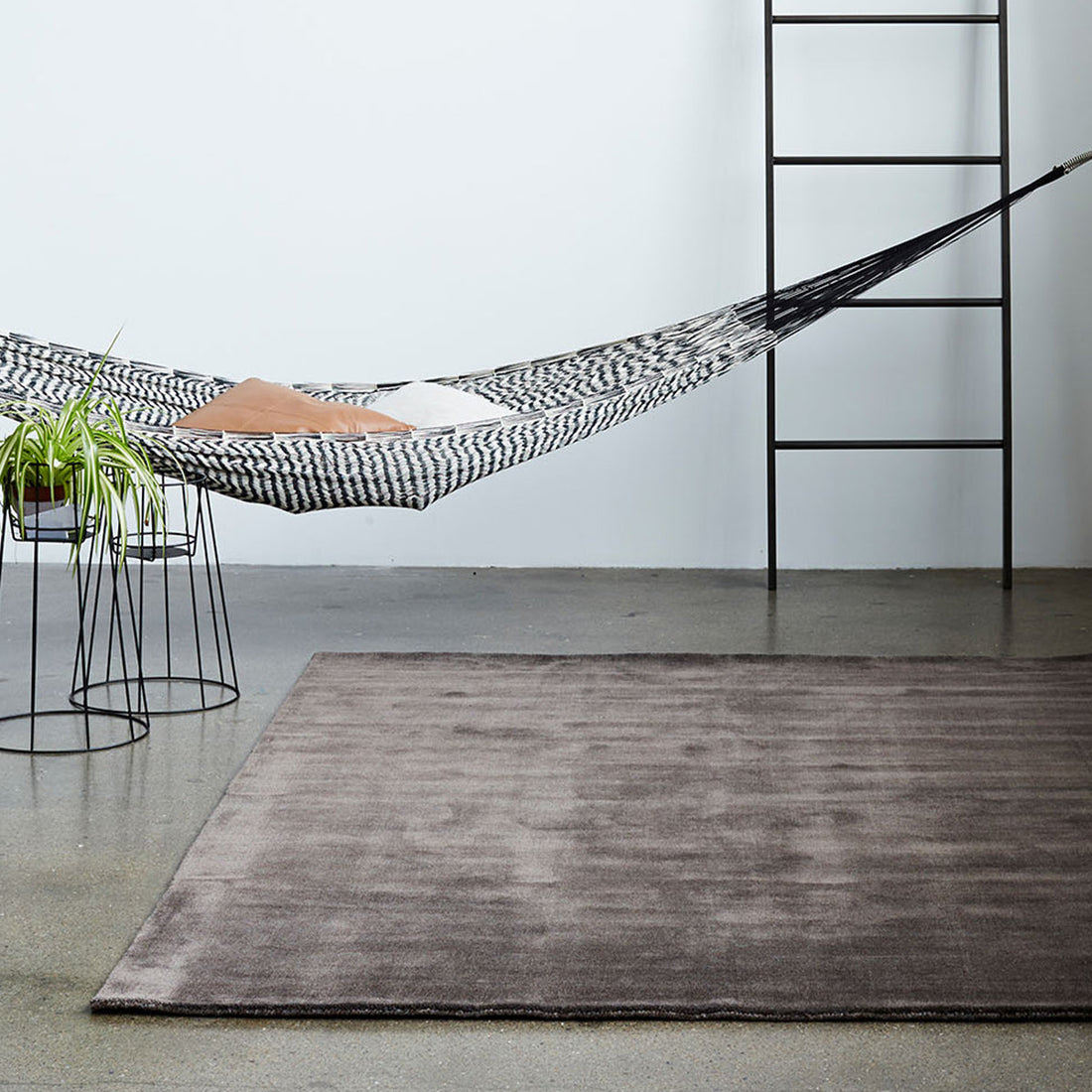 Warm Grey Earth Bamboo Rug