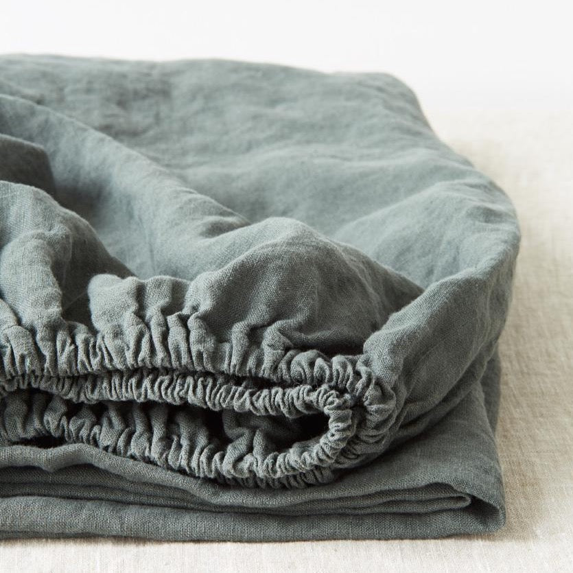 Fitted Washed Linen Bed Sheet