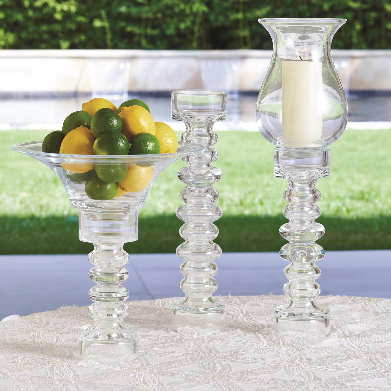 Glass Ribbed Candleholder/Vase