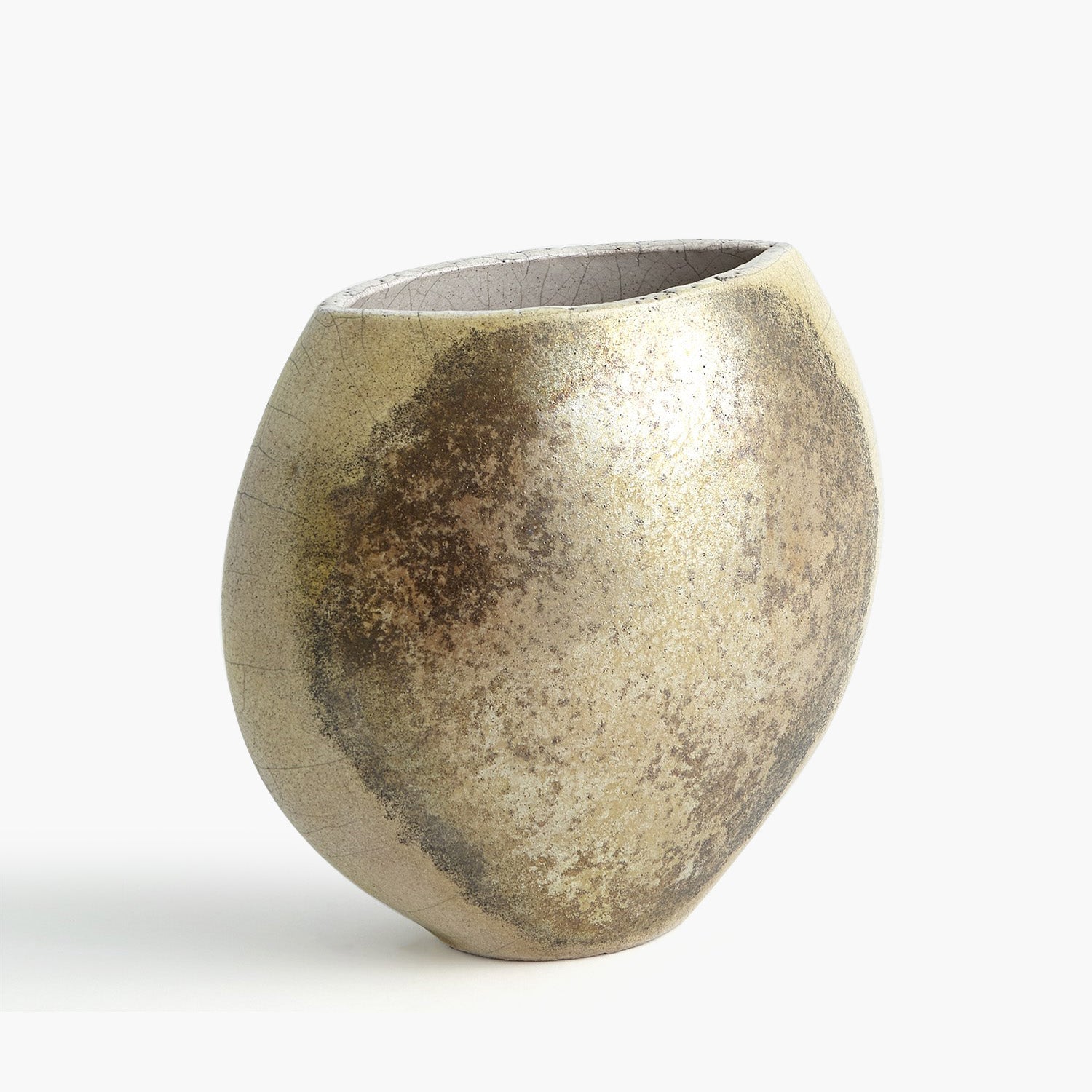 Golden Raku Vase