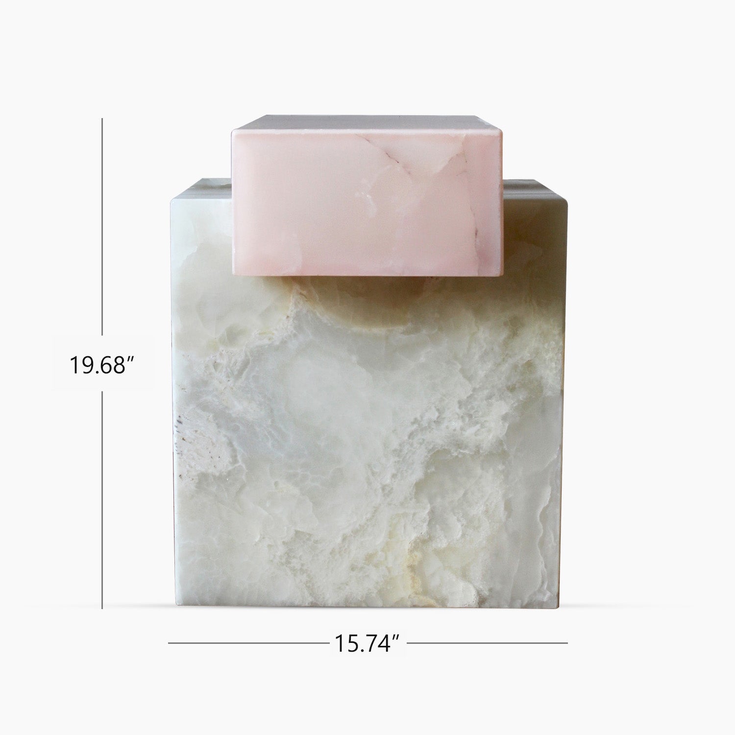 Gaia White And Pink Onyx Table