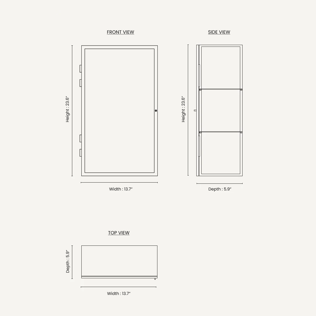 Haze Wall Cabinet - Reeded Glass - Black