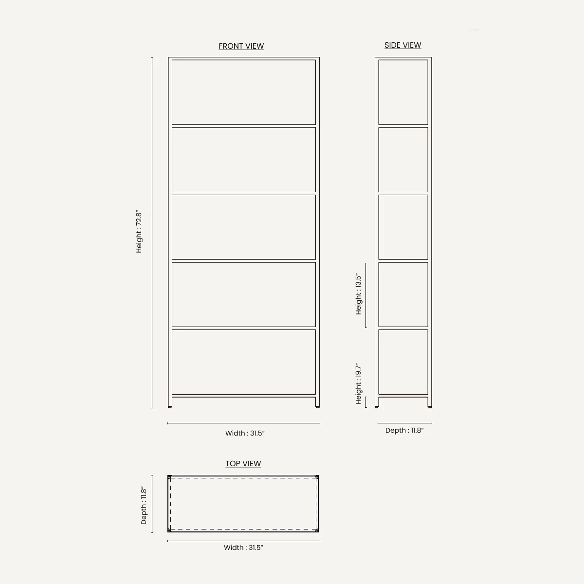 Haze Bookcase - Reeded glass - Cashmere