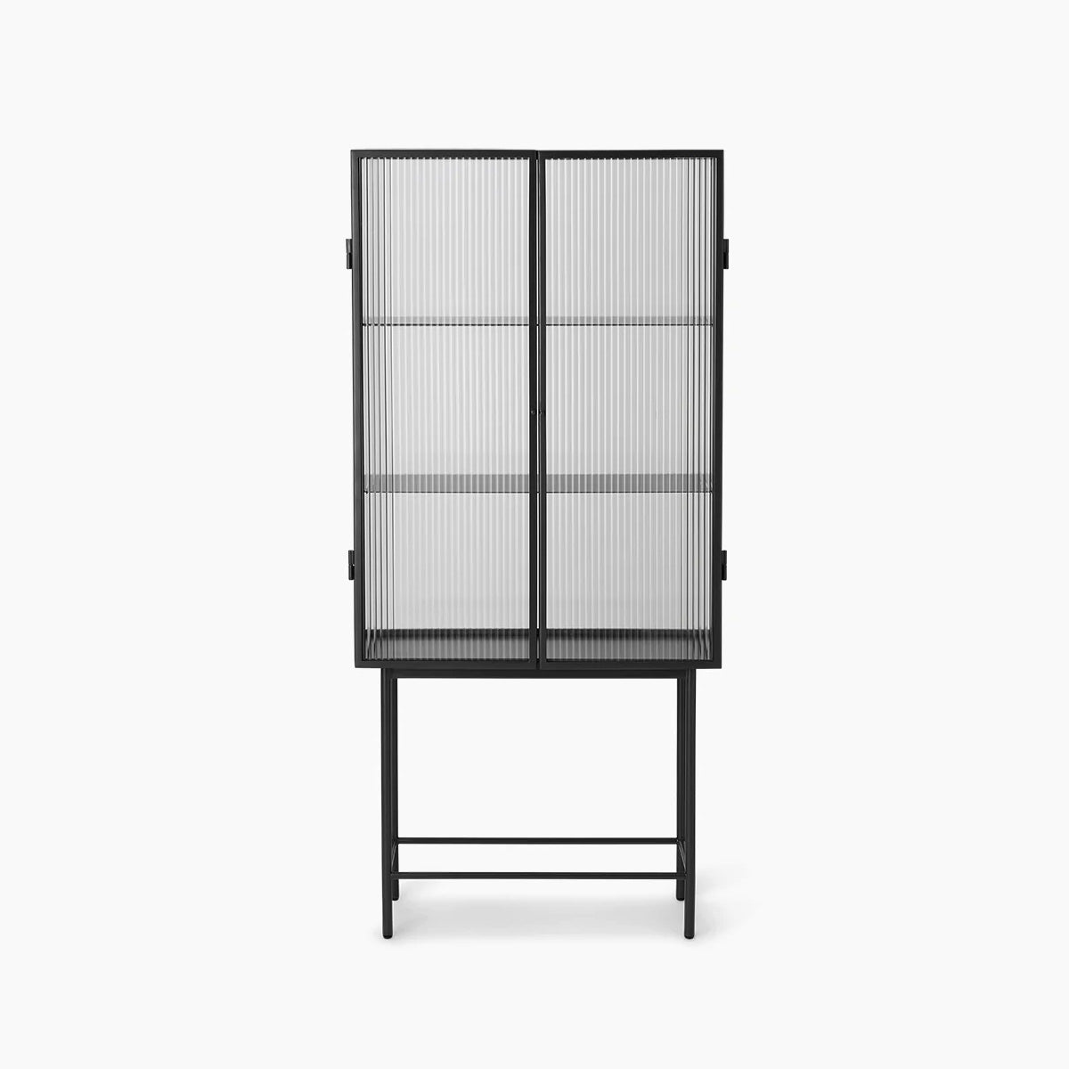 Haze Vitrine - Reeded glass - Black