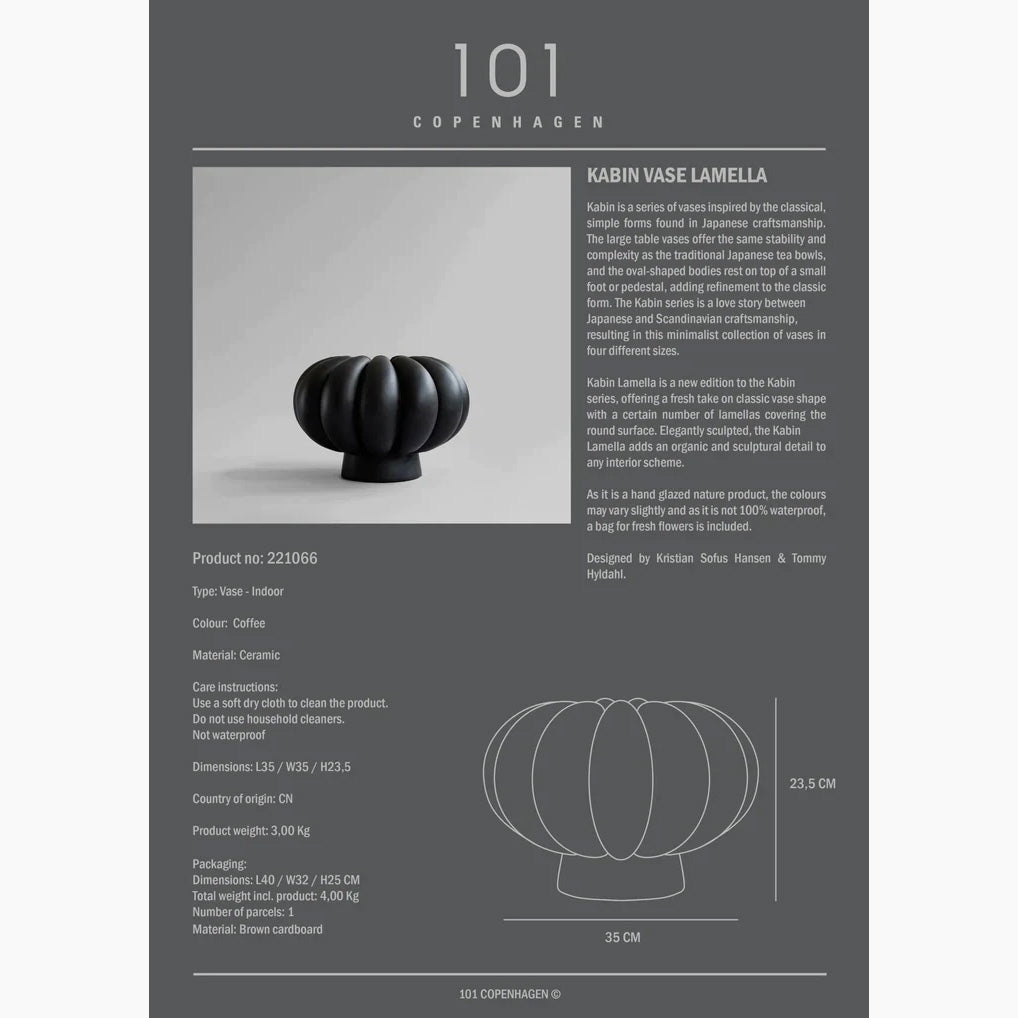 Kabin Vase, Lamella - Coffee