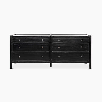 Kamila 6 Drawer Dresser, Hand Rubbed Black