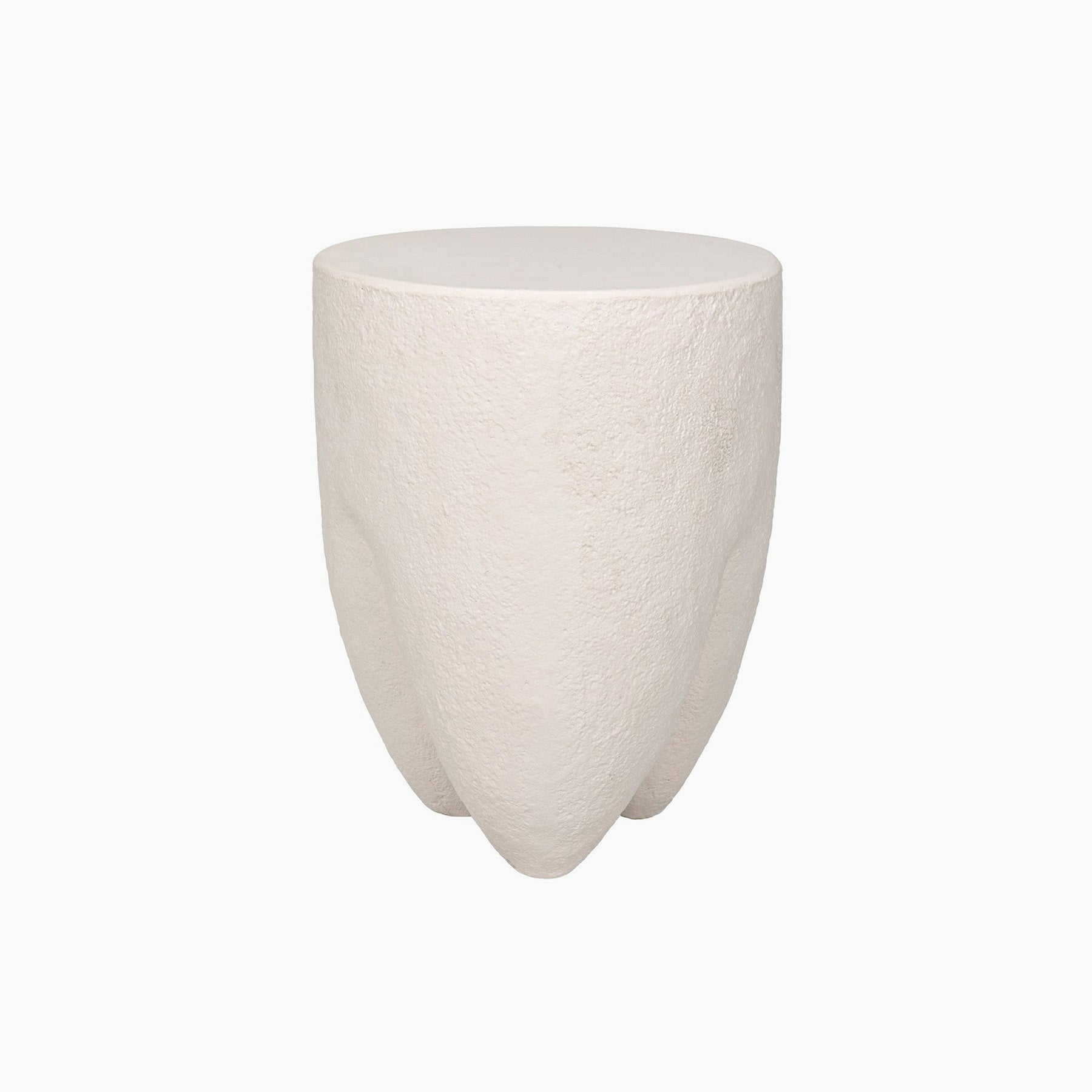 Lilah Side Table, White Fiber Cement