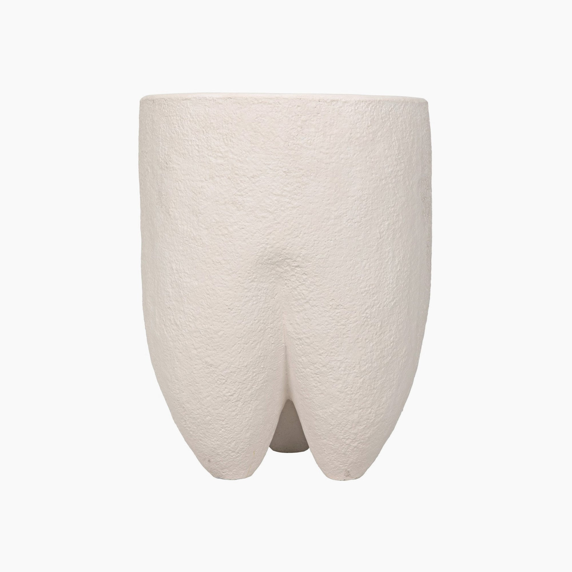 Lilah Side Table, White Fiber Cement