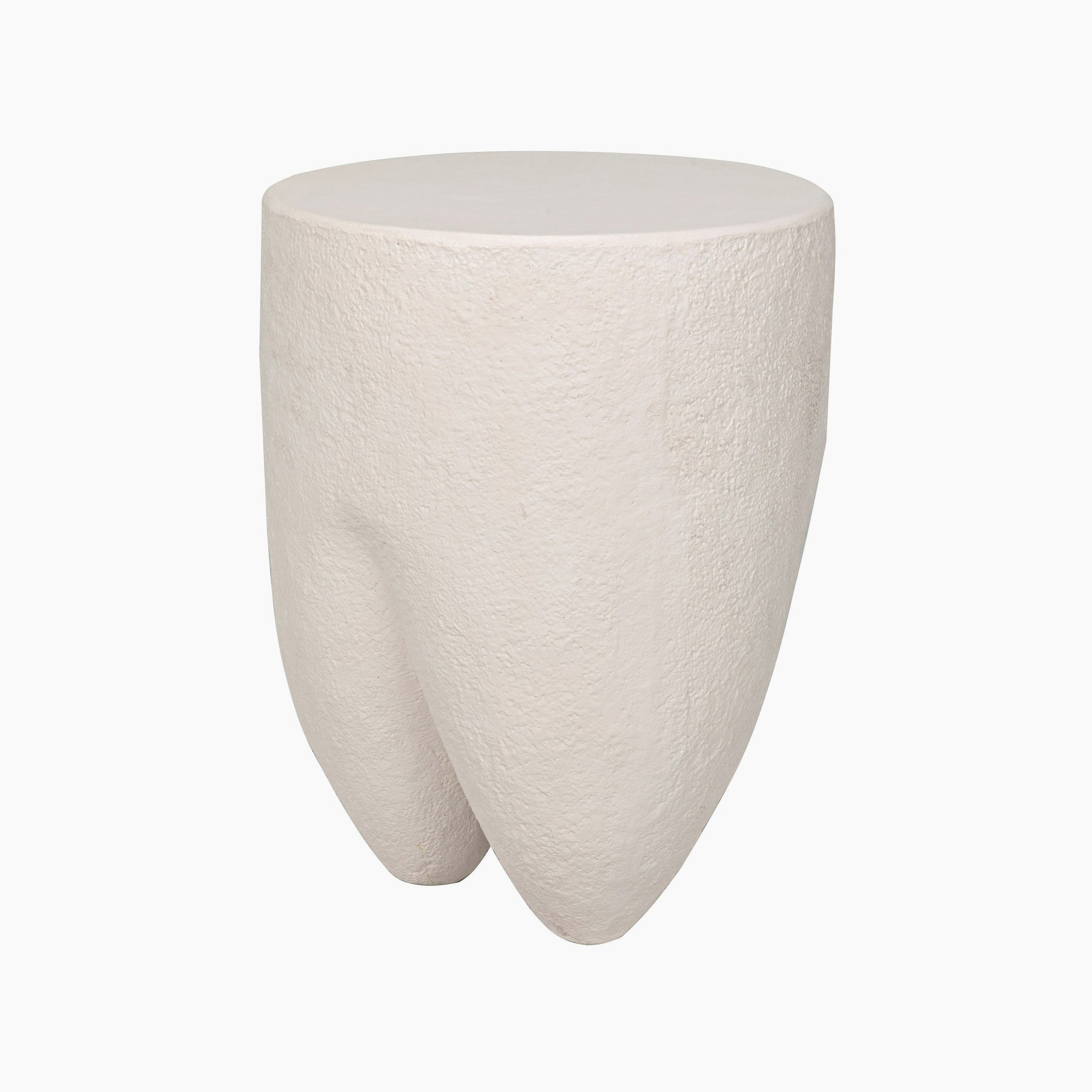 Lilah Side Table, White Fiber Cement