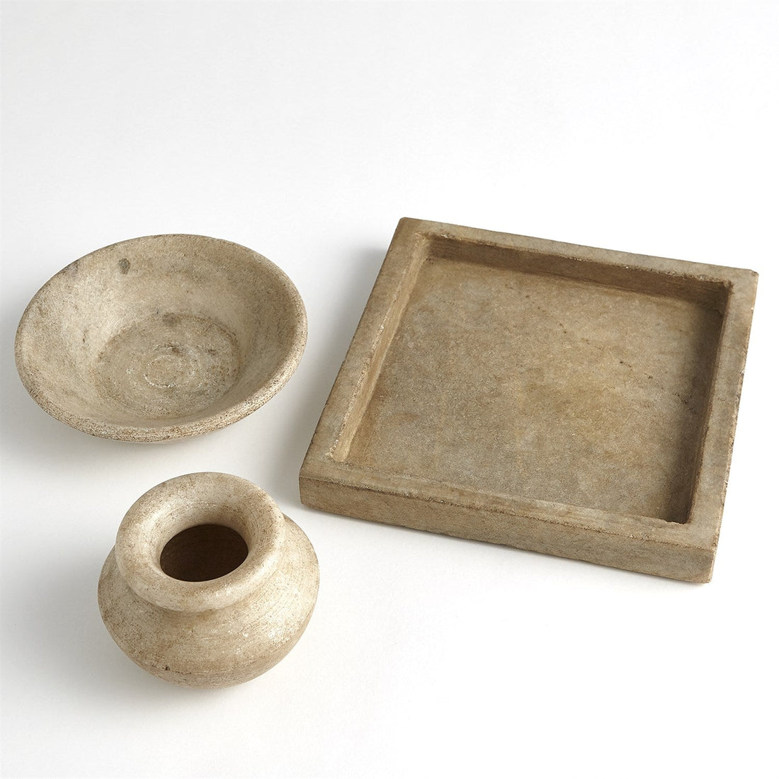 Marble Vase - Antiqued White