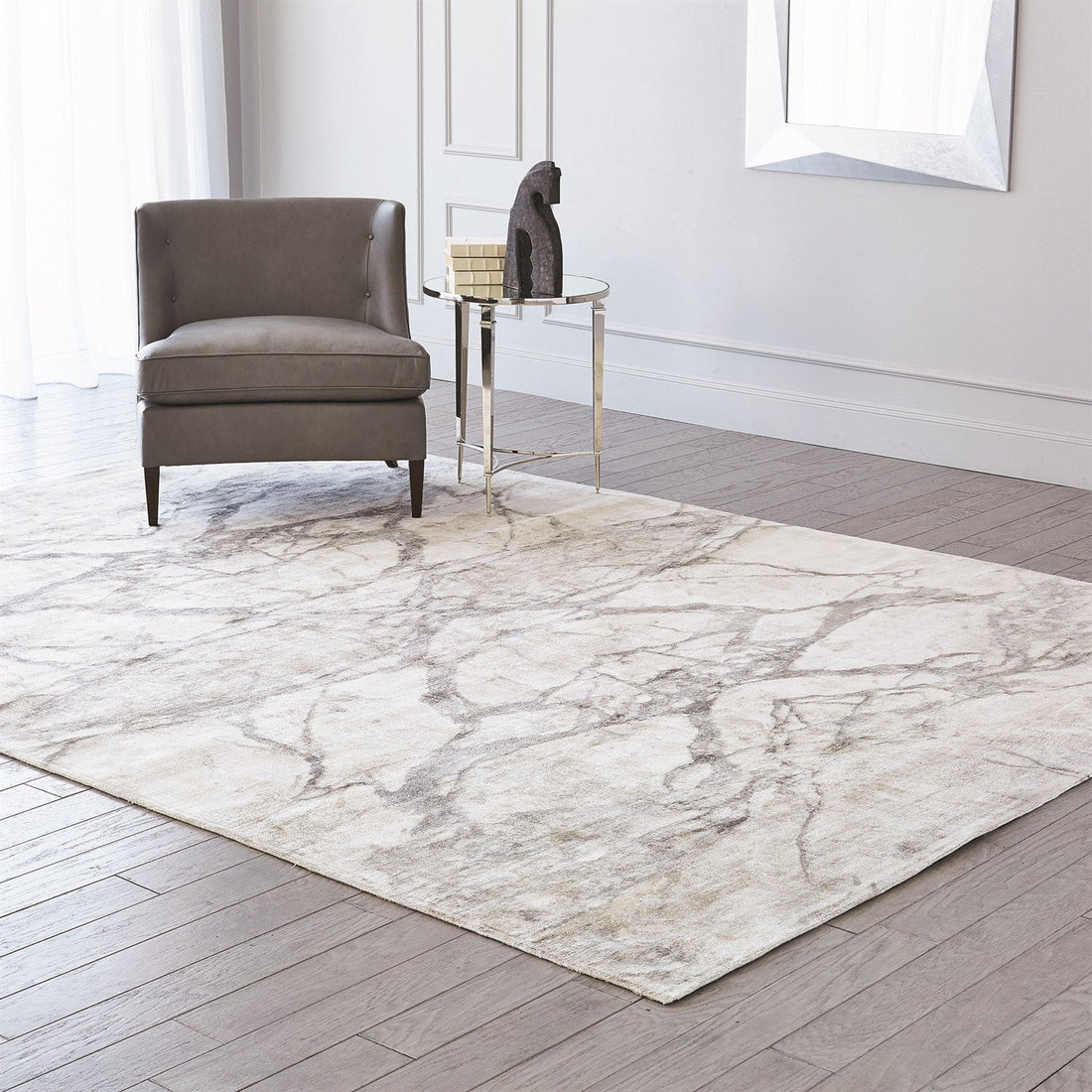 Mirror Match Marble Rug-neutrals