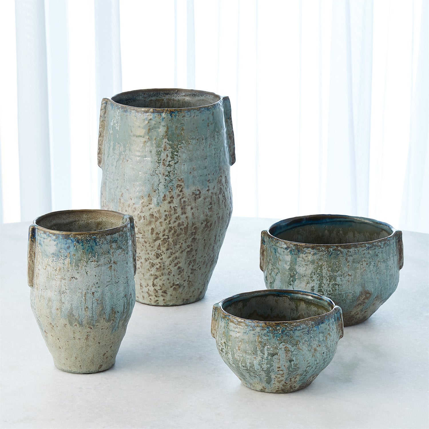 Pinch Pot Planter-reactive Seafoam