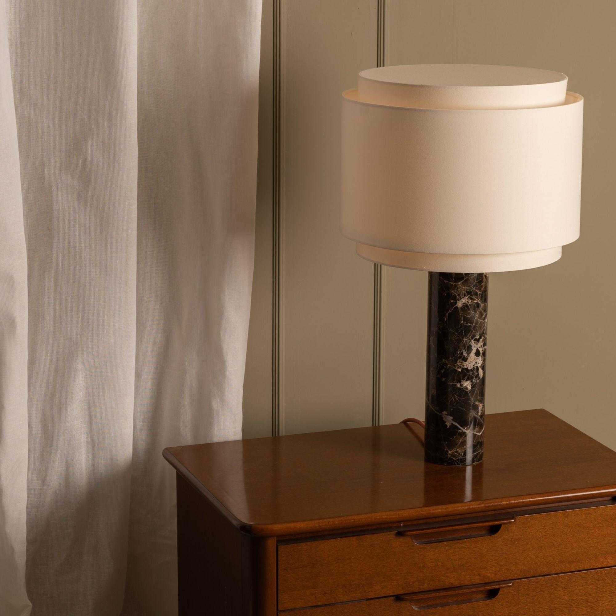 Pipo Duoble Brown Marble Table Lamp
