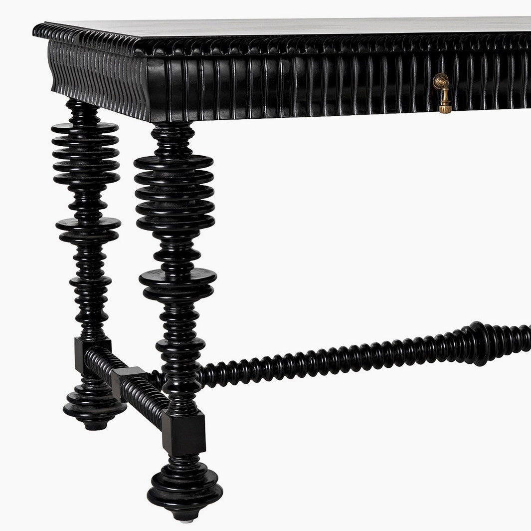 Margot Desk, Small (60"), Hand Rubbed Black