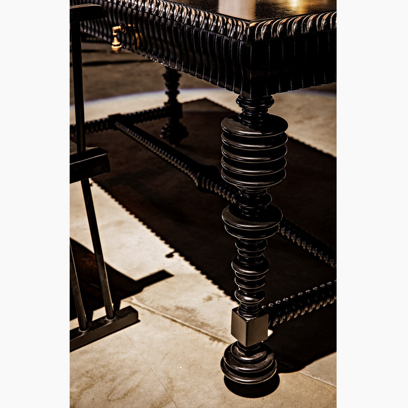 Margot Desk, Small (60"), Hand Rubbed Black