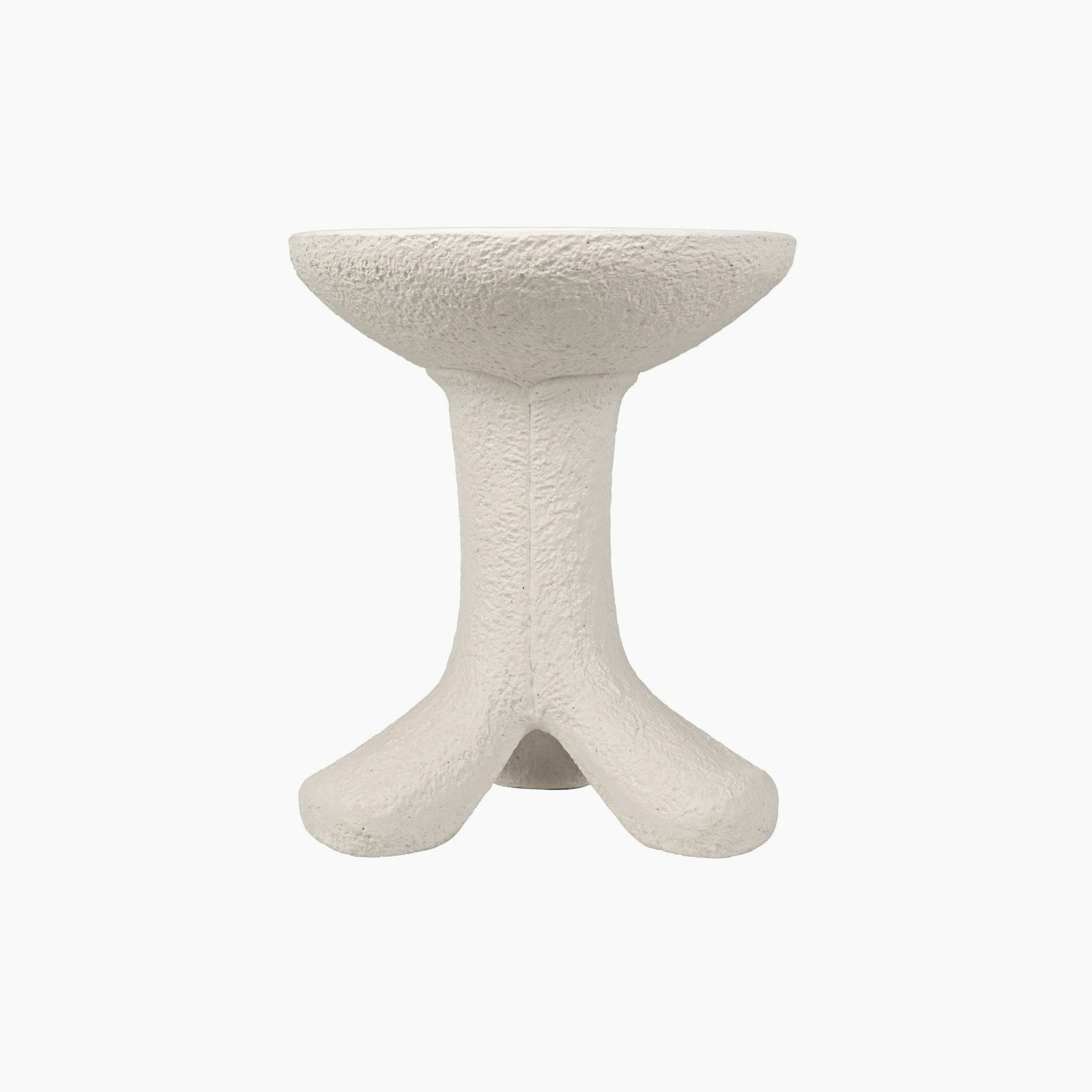 Presley Side Table, White Fiber Cement