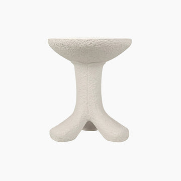 Presley Side Table, White Fiber Cement