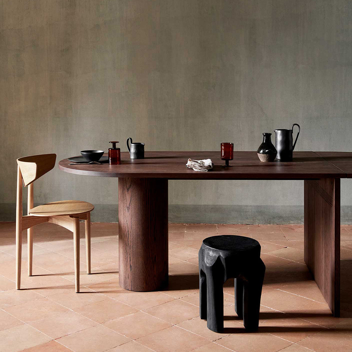 Pylo Dining Table - Dark Stained Oak - Open Box