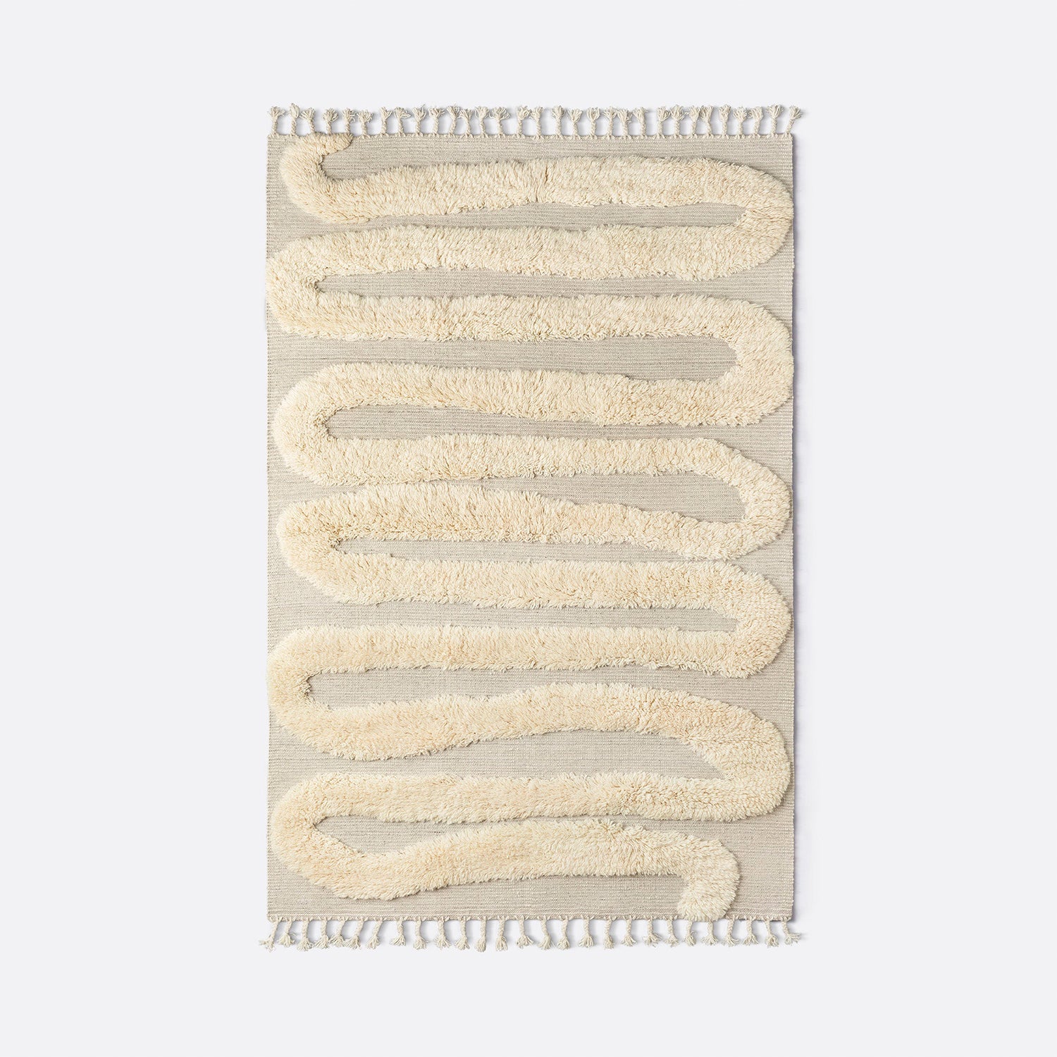 Snake Rya Rug - Off White