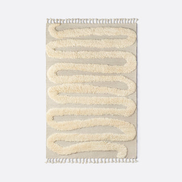 Snake Rya Rug - Off White
