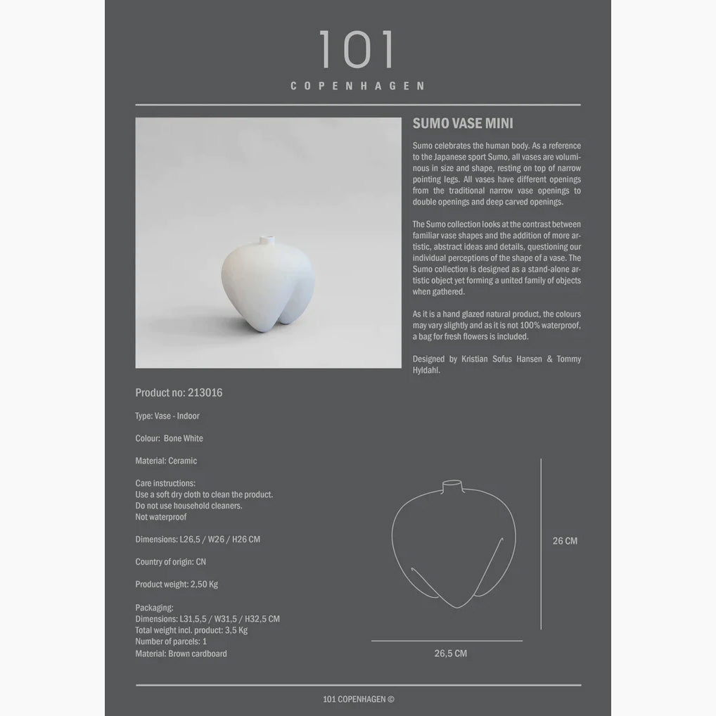 Sumo Vase - Mini - Bone White - Grade C