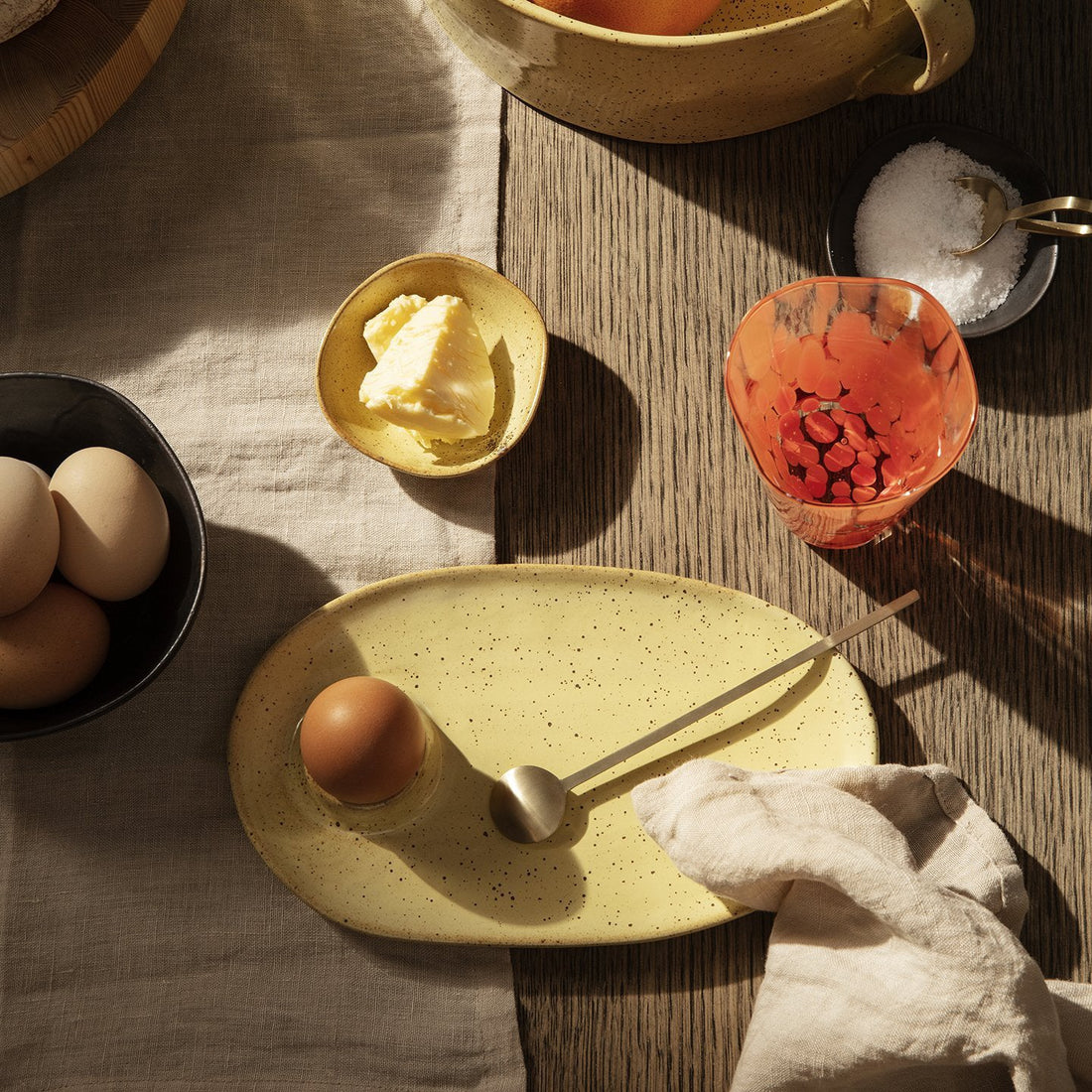Flow Breakfast Plate - Yellow Speckle