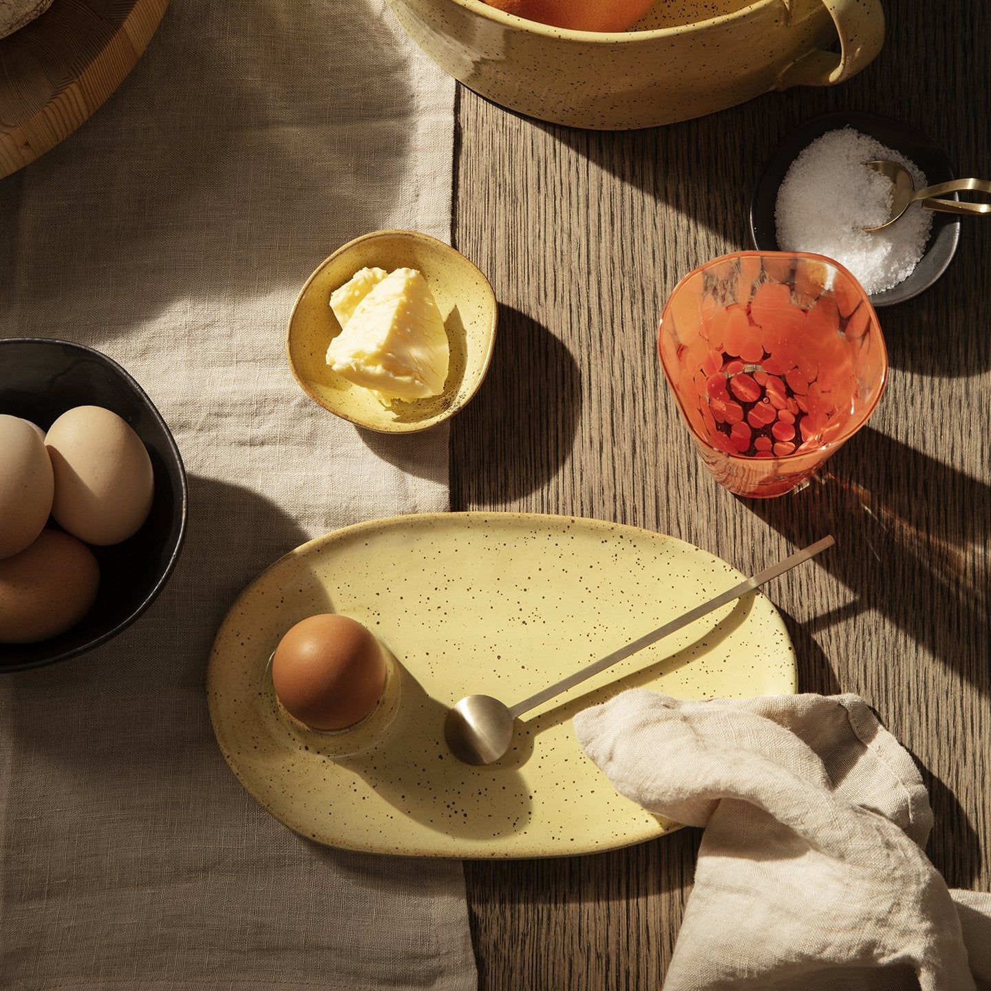 Flow Breakfast Plate - Yellow Speckle