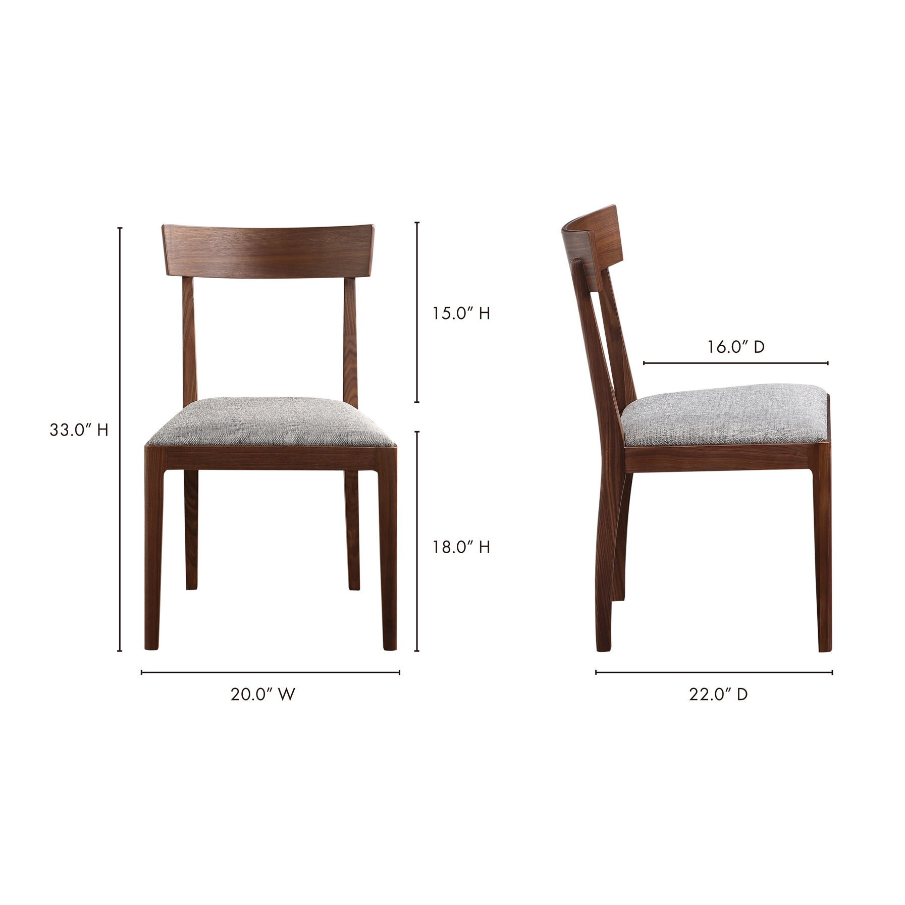 Roxane Dining Chair - Brown - Set of 2