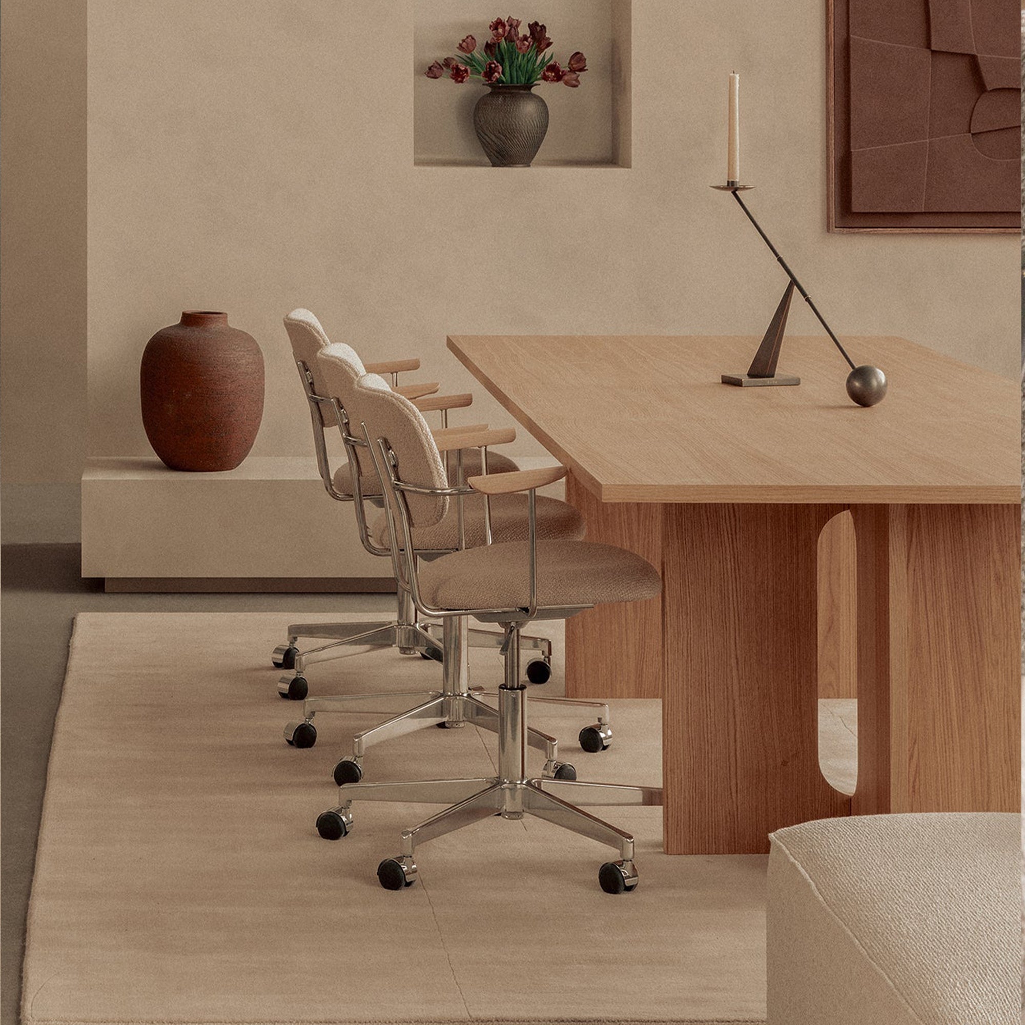 Co Task Chair - Fully Upholstered W/ Arm - Beige