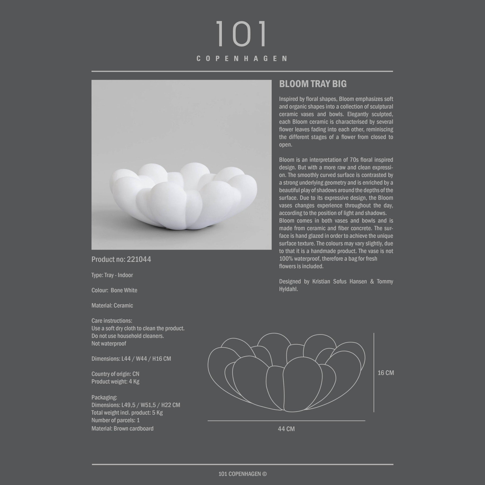 Bloom Tray, Big - Bone White