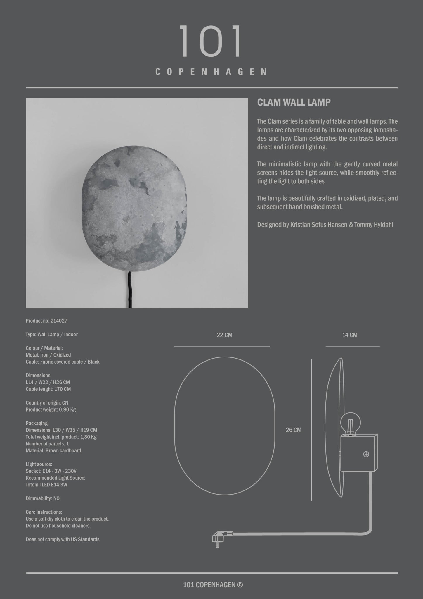 Clam Wall Lamp - Open Box