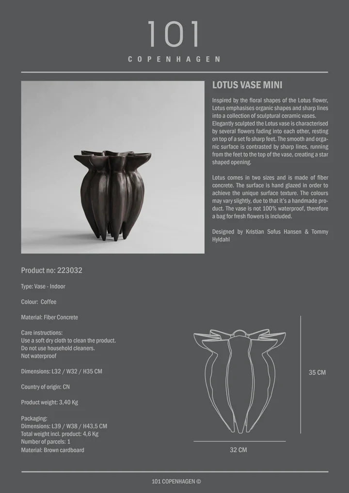 Lotus Vase, Mini - Coffee