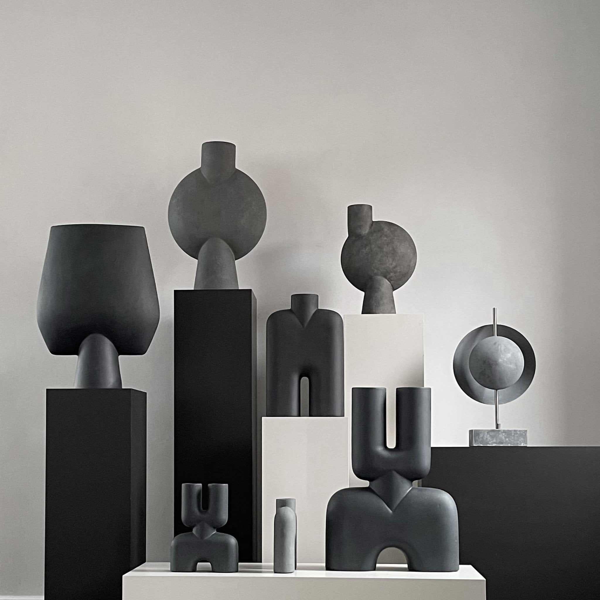 Sphere Vase Square -  Hexa - Black