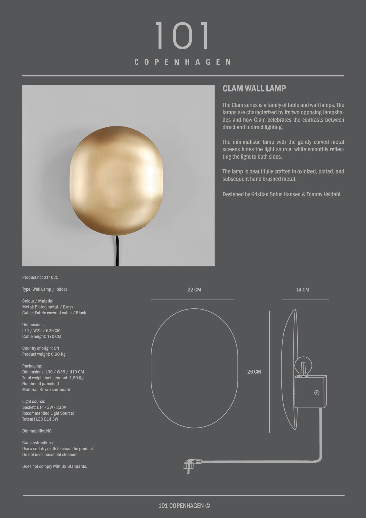 Clam Wall Lamp - Open Box
