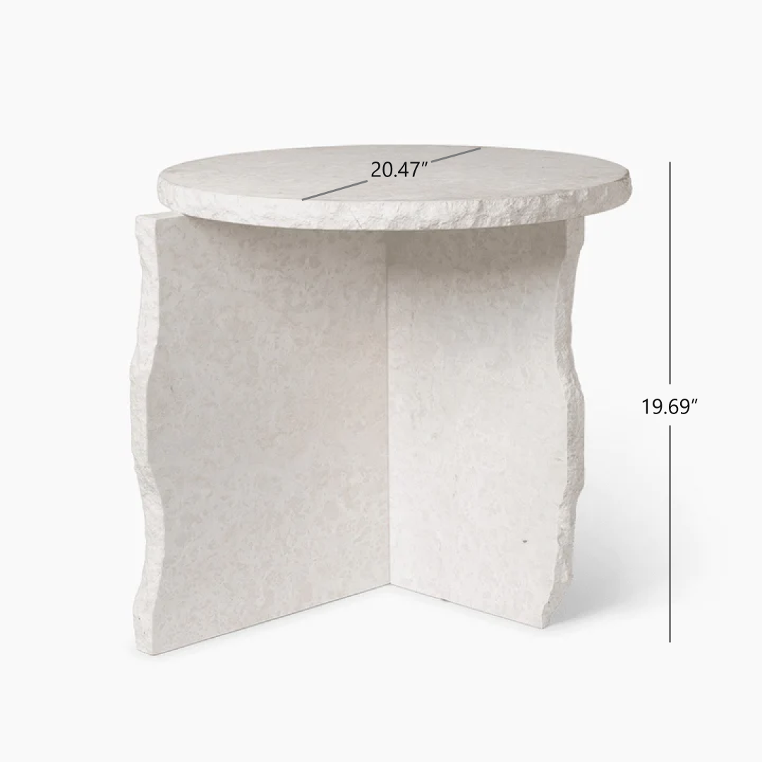 Mineral Sculptural Table - Bianco Curia