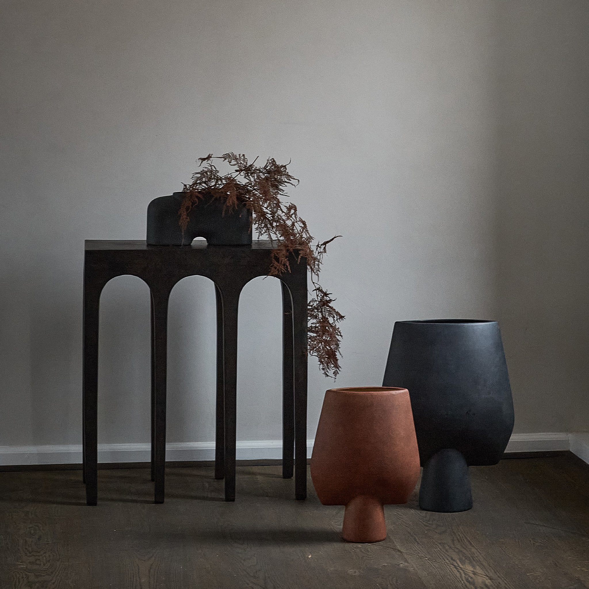 Sphere Vase Square -  Hexa - Black