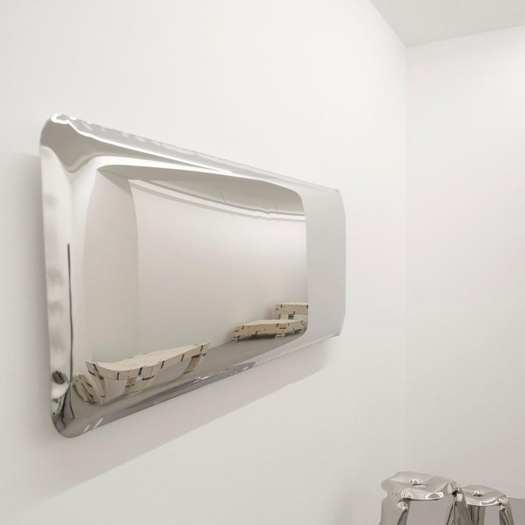 Stainless Steel Tafla QC Sculptural Wall Mirror (Customizable)